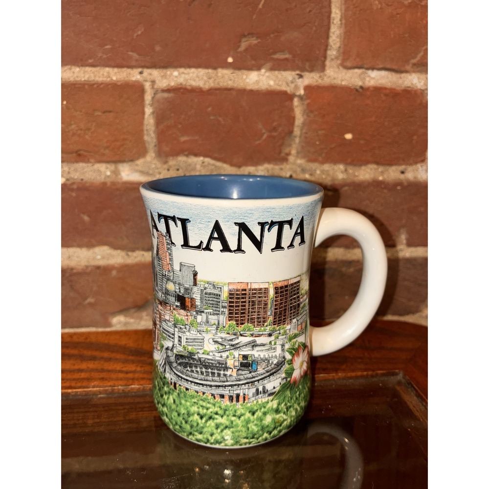 Raised‎ Atlanta Mug GA SouveniR City Skyline Stadium NFL MLB  Unique Detailed